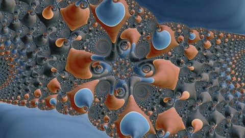 Spiraling tendrils unfold in recursive waves of organic motion Video stock 317153828