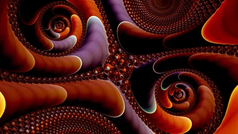Spiraling tendrils unfold in recursive waves of organic motion Video stock 317155325