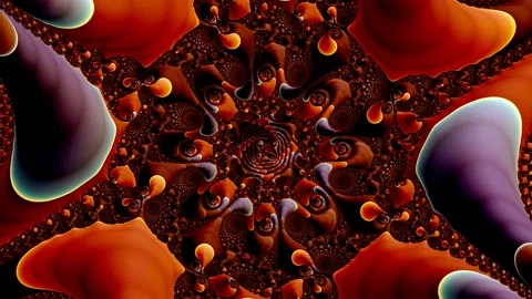 Spiraling tendrils unfold in recursive waves of organic motion Video stock 317155458