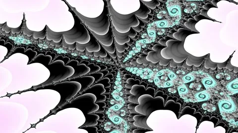 Spiraling tendrils unfold in recursive waves of organic motion Video stock 317155505