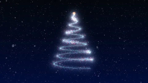 Spiraling from top to bottom Christmas tree of sparkling lights 3 Stock Footage 282744679