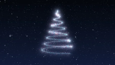 Spiraling from top to bottom Christmas tree of sparkling lights 4 Stock Footage 282744680