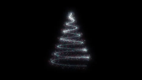 Spiraling from top to bottom Christmas tree of sparkling lights 6 Stock Footage 282744929