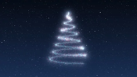 Spiraling from top to bottom Christmas tree of sparkling lights 5 Stock Footage 282744971