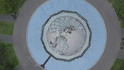 Spiraling Upwards from the Flushing Meadows Globe Stock Footage 75550148