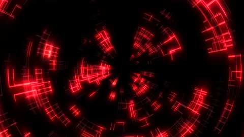 Spiraling vortex of red lines in digital artwork Stock-Footage 311751630