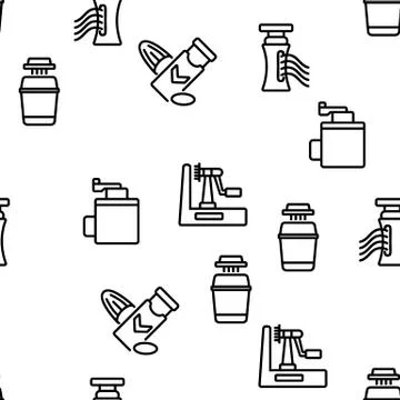 Spiralizer Kitchenware Vector Seamless Pattern Stock Illustration