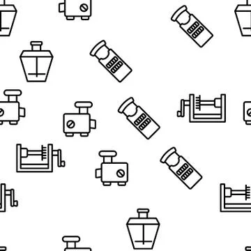 Spiralizer Kitchenware Vector Seamless Pattern Stock Illustration