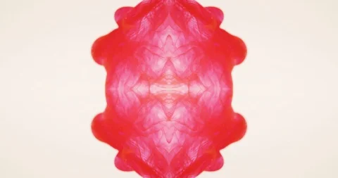 Spiralling Flowing Beautiful Cherry Red Tone Mirror Pattern Vídeo Stock 123987036