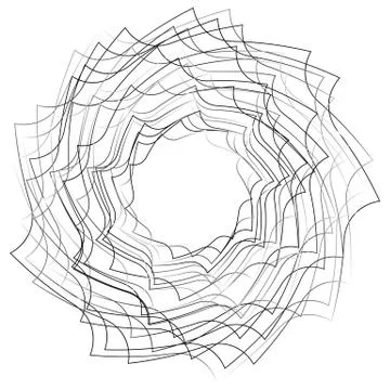Spirally abstract geometric element - Artistic monochrome illustration Ilustração Stock