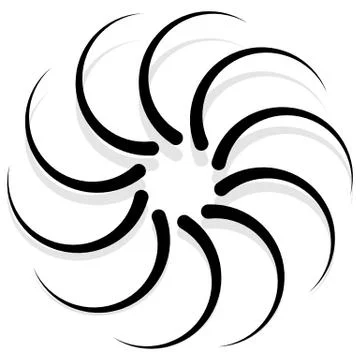 Spirally design element, abstract geometric motif, symbol, logo (monochrome v Stock-Illustration
