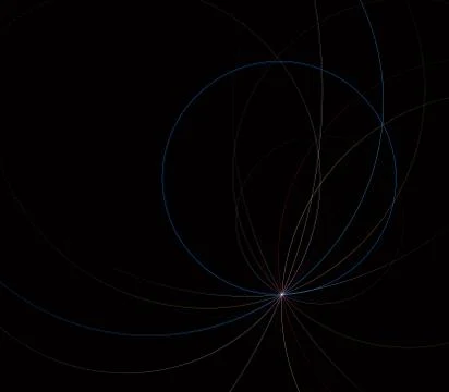 Spirals and circles. Endless, continuous line Ilustración de archivo