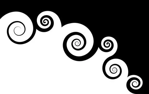 Spirals and swirls frame template, abstract geometric curly round waves pattern Stock Illustration
