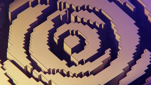 Spirals with elements at the center set against a striking purple background Stock Footage 276192648