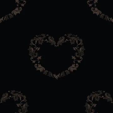 Spirals hearts seamless repeating pattern Stock Illustration