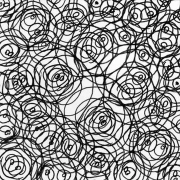 Spirals ink texture background. Vintage black and white illustration with spi Stock Illustration