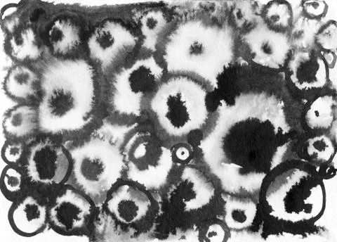 Spirals ink texture background. Vintage black and white illustration with spiral Stock Illustration