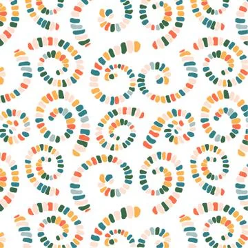 Spirals lined with colored stones Stock Illustration