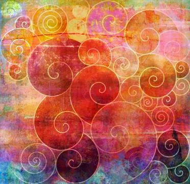 Spirals on mixed media Stock Illustration