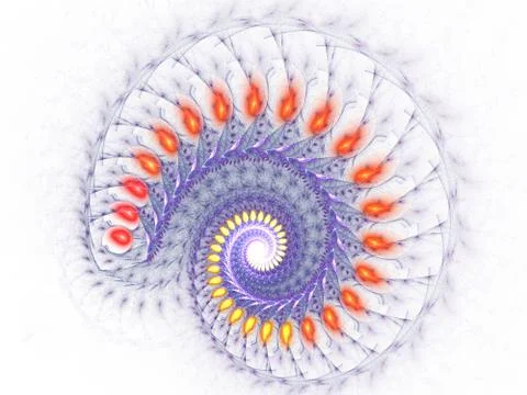 Spirals - mysterious psychedelic relaxation pattern. Glowing spiral banner, Stock Illustration