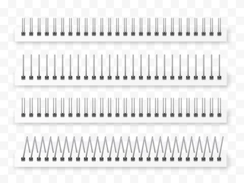 Spirals for paper sheets isolated on white. Spiral binder vector illustration. Stock Illustration