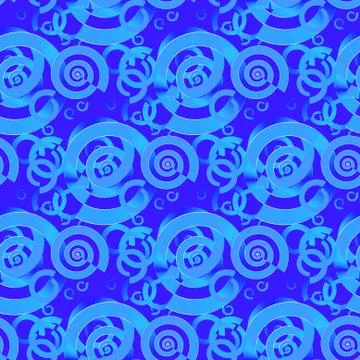 Spirals pattern in blue shades overlaying Stock Illustration