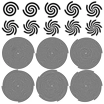 Spirals pattern set Stock Illustration
