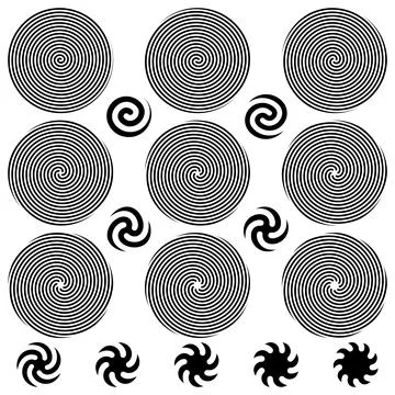Spirals Pattern Set Stock Illustration