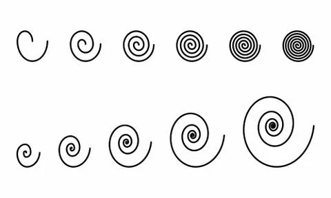 Spirals set illustration Stock Illustration