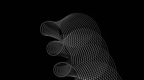Spirals of white lines Swirling geometric 3d render of swirl of round thre... Stock Photos