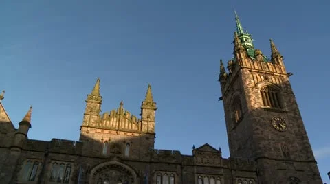 Spire and clock tower Stock Footage 10902167