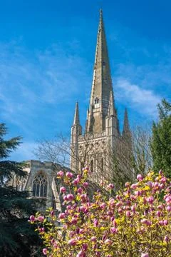 The Spire of Norwich Cathedral, Norwich, Norfolk, East Anglia, England, United Stock Photos