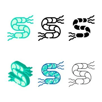 Spirilla bacteria color icon vector isolated variations Stock Illustration