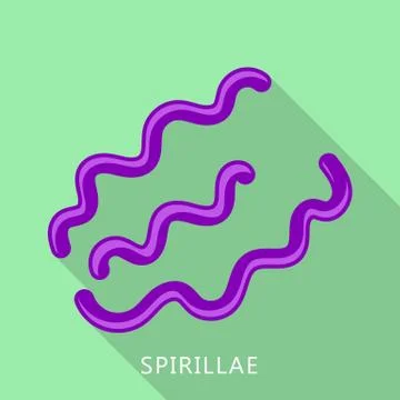 Spirillae icon, flat style Illustrazione stock