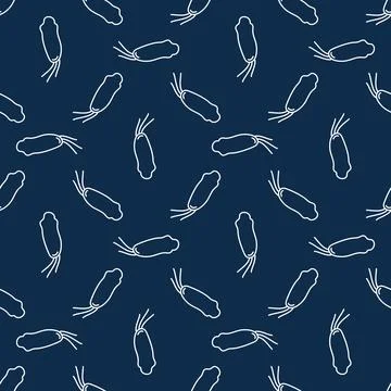Spirillum Bacteria vector concept minimal line seamless pattern 스톡 일러스트