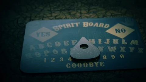 Spirit board for ghost communication Video stock 327222496