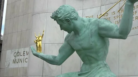 Spirit of Detroit Stock Footage