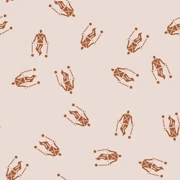 Spirit ghost glyph seamless pattern Illustrazione stock