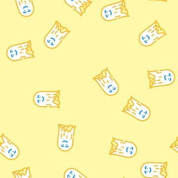 Spirit ghost vector seamless pattern Stock Illustration