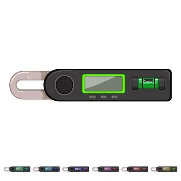 Spirit level tool cartoon vector graphic Stock Illustration