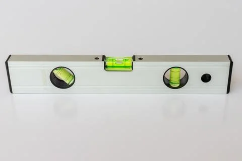 Spirit level tool for leveling on isolated white background Stock Photos
