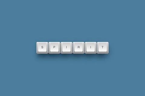 Spirit text on a 3d keyboard button with shadow concept series 스톡 일러스트