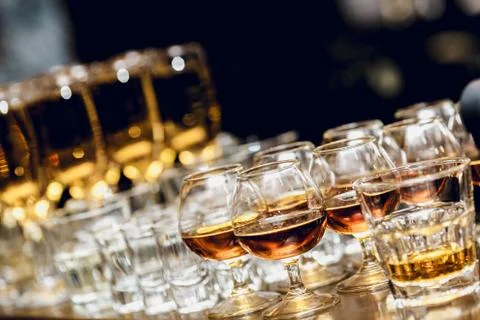 Spirits in brandy snifters Stock Photos