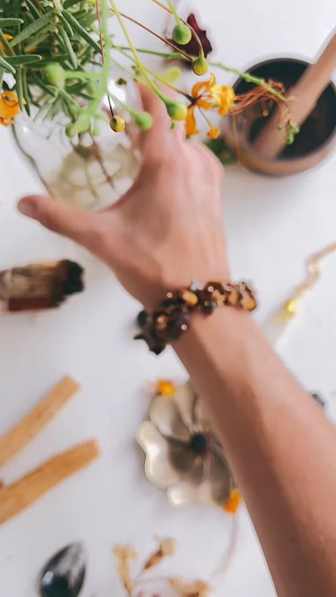 Spiritual practice, table setting, Stock Footage 232619698