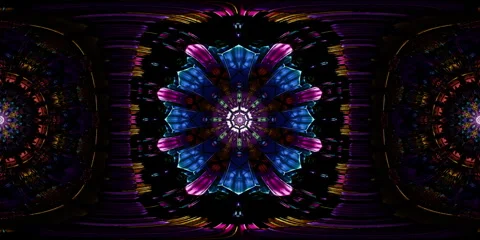 Spiritual VR 360 mandala loop built in sacred geometry as equirectangular HDRI Stock Footage 335674580