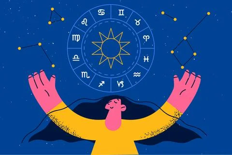Spirituality and astrology symbols concept Stock Illustration