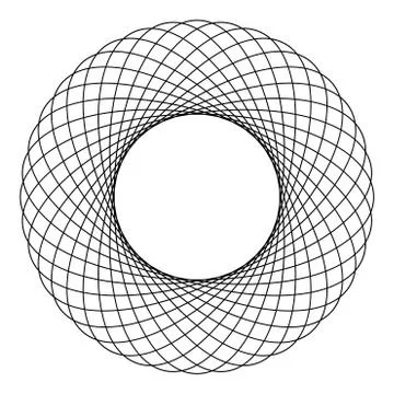 Spirograph abstract element Circle shape Concentric pattern Fractal graphic i Stock Illustration
