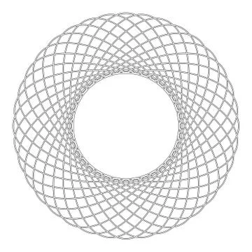 Spirograph abstract element Circle shape Concentric pattern Fractal graphic i Stock Illustration