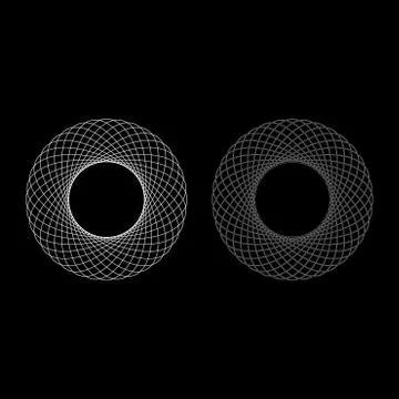 Spirograph abstract element Circle shape Concentric pattern Fractal graphic i Stock Illustration