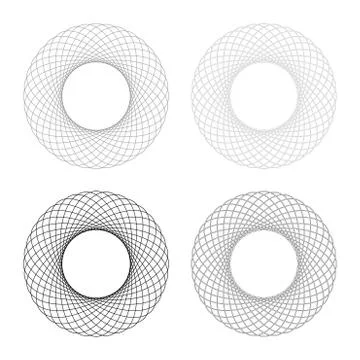 Spirograph abstract element Circle shape Concentric pattern Fractal graphic i 库存插图